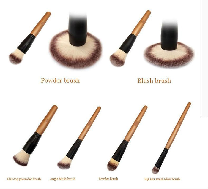 15 Pcs Golden Brush Set