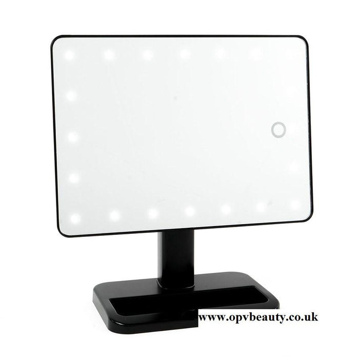 Black OPV Touch XL Dimmable LED Makeup Mirror with Detachable Round Mirror